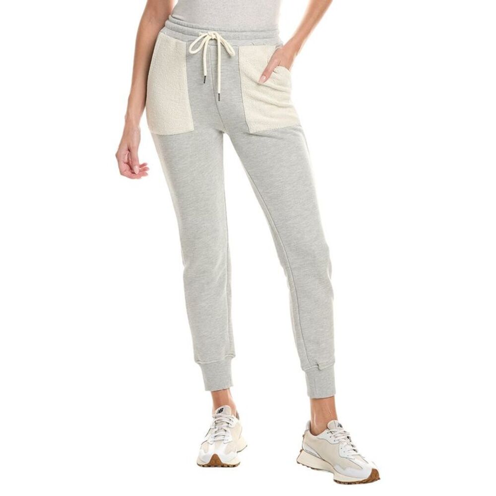 Chaser Womens  Contrast Zuma Terry Tessa Jogger Pant, Grey